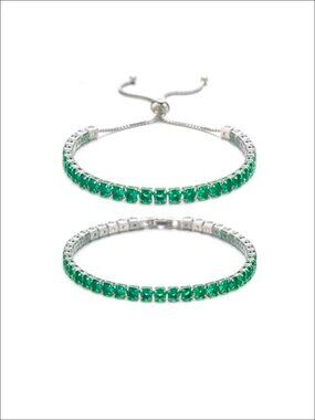 May Birthstone Tennis Bracelet for Women Hypoallergenic Tarnish Free Jewelry